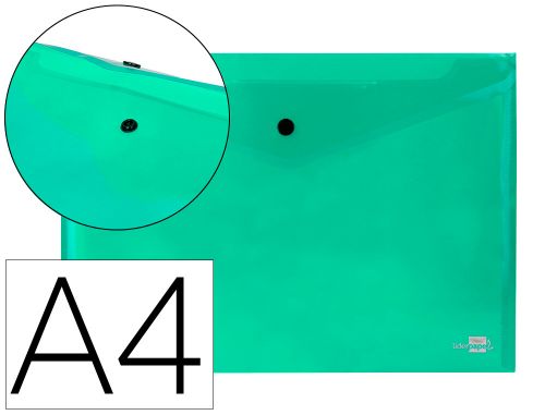 Bolsa porta documentos liderpapel com mola din a4 verde , Liderpapel , 19986 , 4710581340438